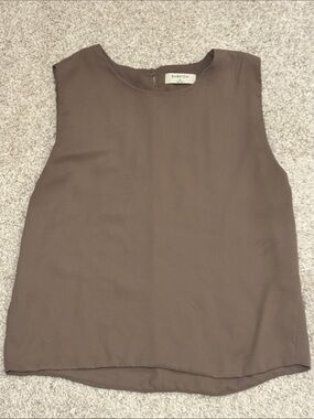 Babaton Brown Sleeveless Shell Tank